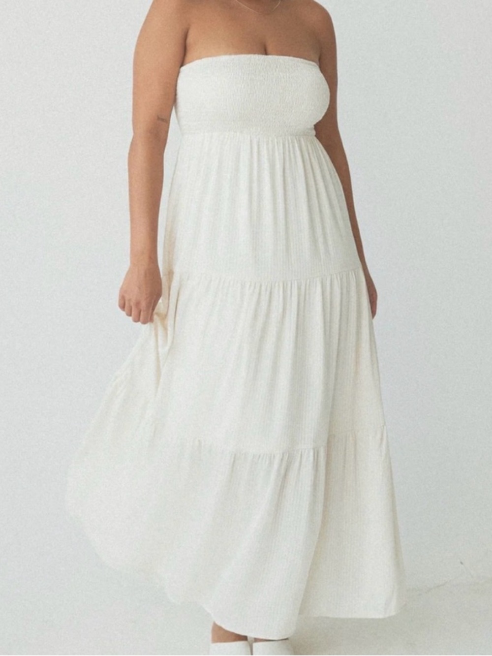Klassy Network Strapless cream (off white) Maxi Dress